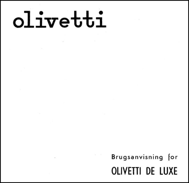 Instructions for Olivetti De Luxe